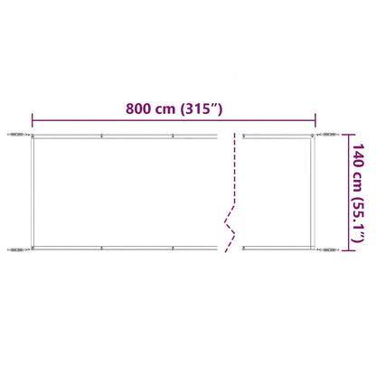 vidaXL Vertical Awning White 140x800 cm Oxford Fabric 6