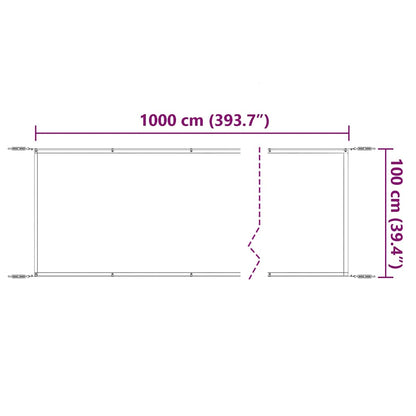 148407 vidaXL Vertical Awning Taupe 100x1000 cm Oxford Fabric 6