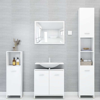 4 Piece Bathroom Furniture Set Engineered Wood White
