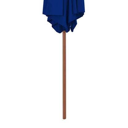 vidaXL Garden Parasol | Blue | Polyester, Laminated bamboo, Hardwood 4