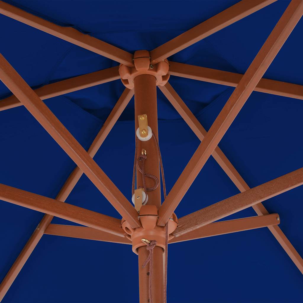 vidaXL Garden Parasol | Blue | Polyester, Laminated bamboo, Hardwood 5