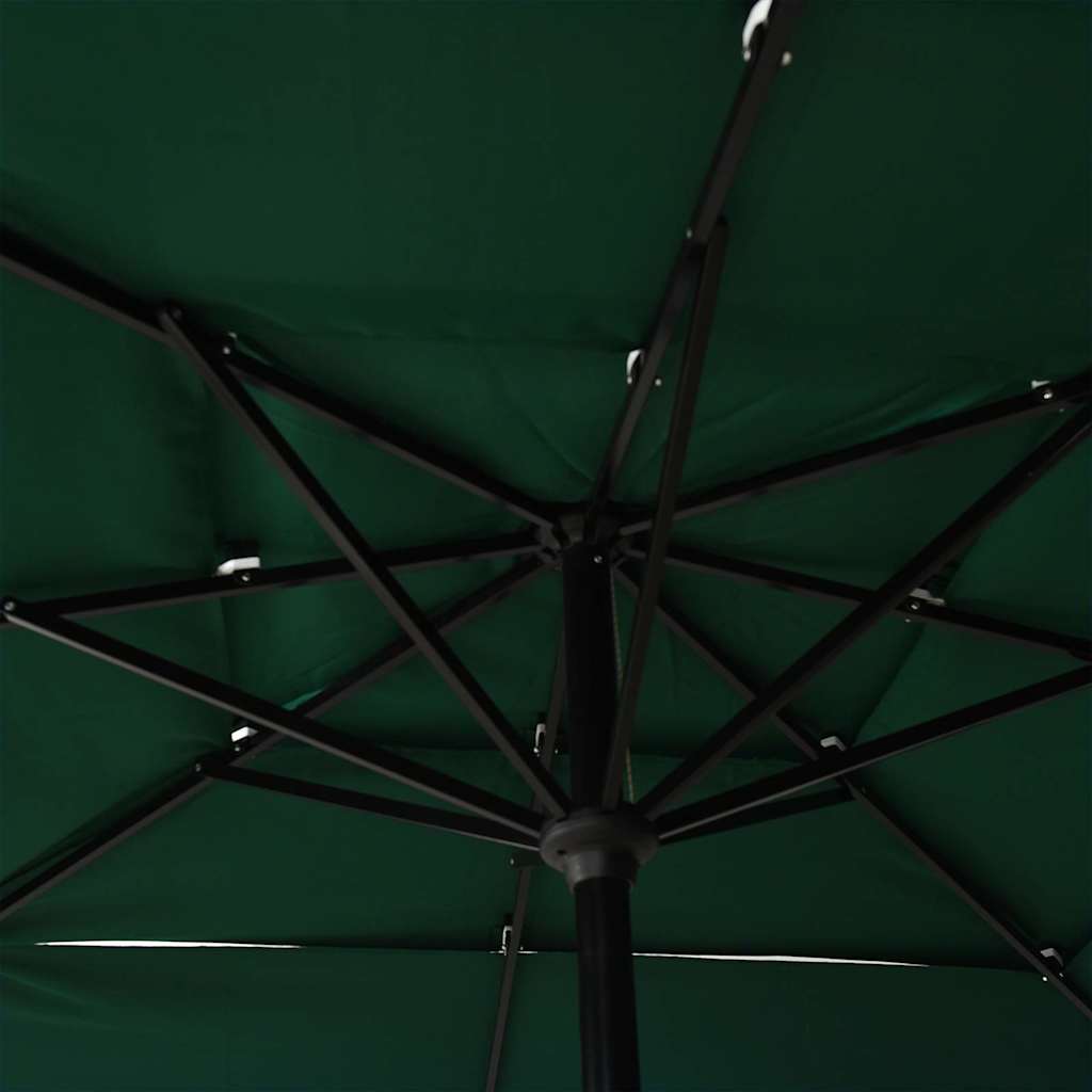 vidaXL 3-Tier Garden Parasol with Aluminium Pole Green 2.5x2.5 m 5