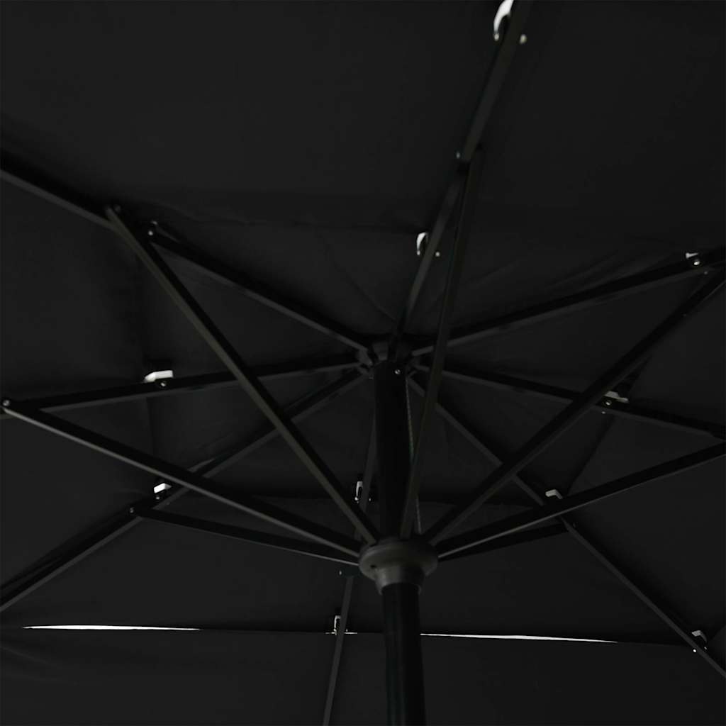 3-Tier Garden Parasol with Aluminium Pole 2,5x2,5 m Black 2.5 m 2.5 m