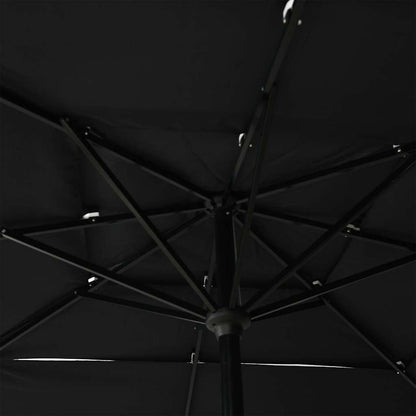 3-Tier Garden Parasol with Aluminium Pole 2,5x2,5 m Black 2.5 m 2.5 m