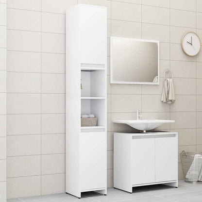 3 Piece Bathroom Furniture Set Engineered Wood White