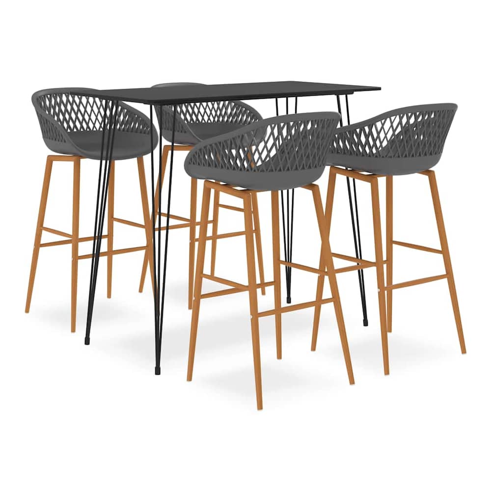 5 Piece Bar Black and grey 4