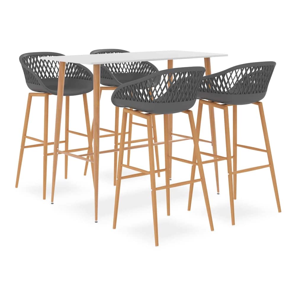 5 Piece Bar White and grey 4