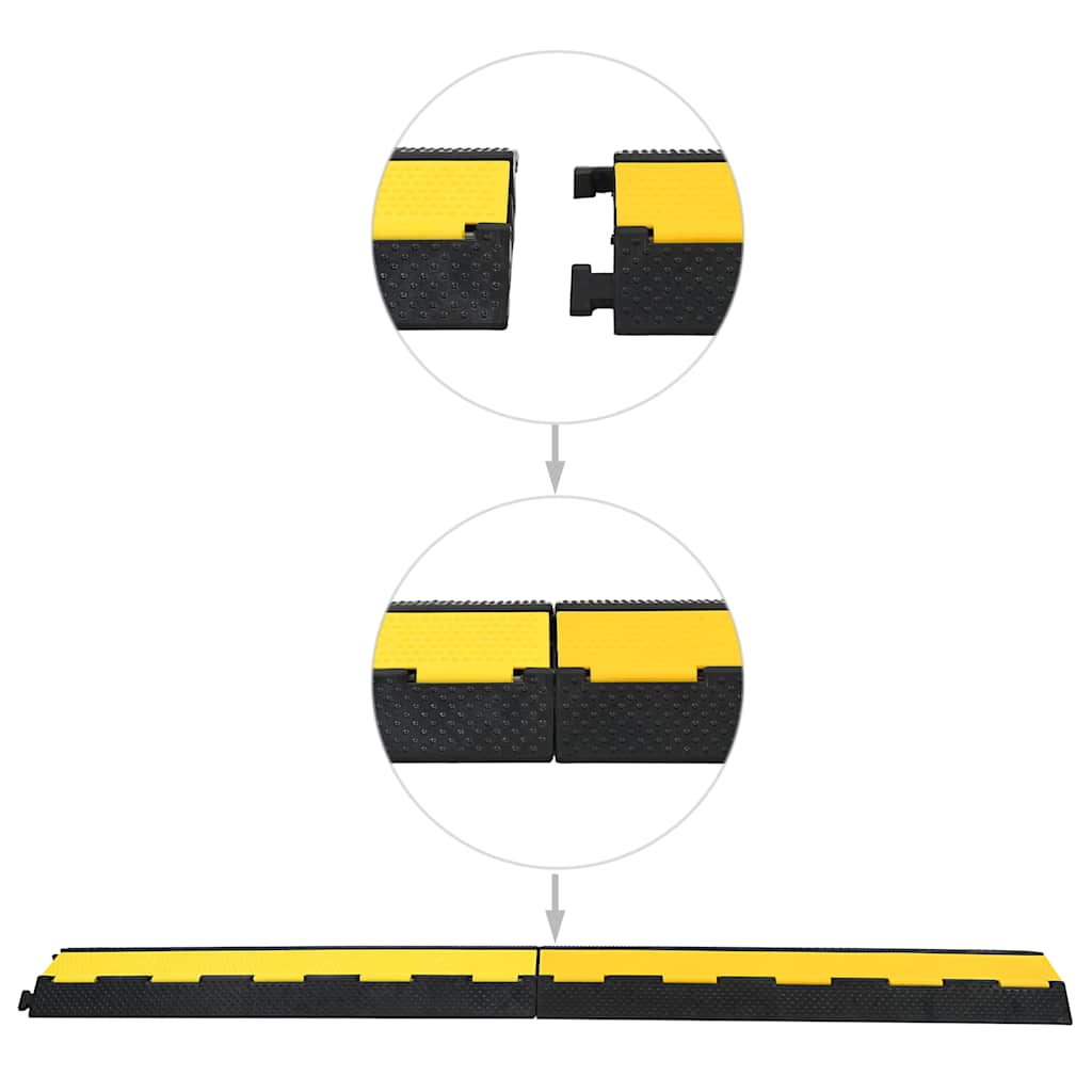 vidaXL Cable Protector Ramps 2 pcs 2 Channels Rubber 101.5 cm 4