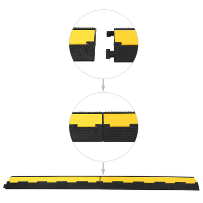 vidaXL Cable Protector Ramps 2 pcs 2 Channels Rubber 101.5 cm 4