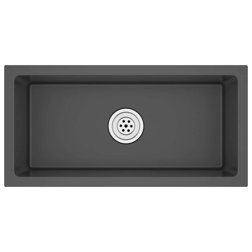 Handmade Kitchen Sink Stainless Steel Black 60 cm 30 cm