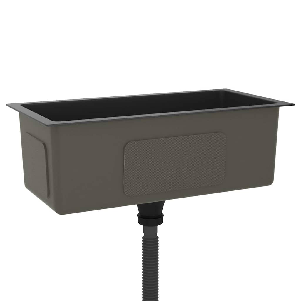 vidaXL Handmade Kitchen Sink Black Stainless Steel 5