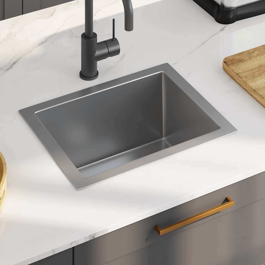 vidaXL Handmade Kitchen Sink Stainless Steel 1