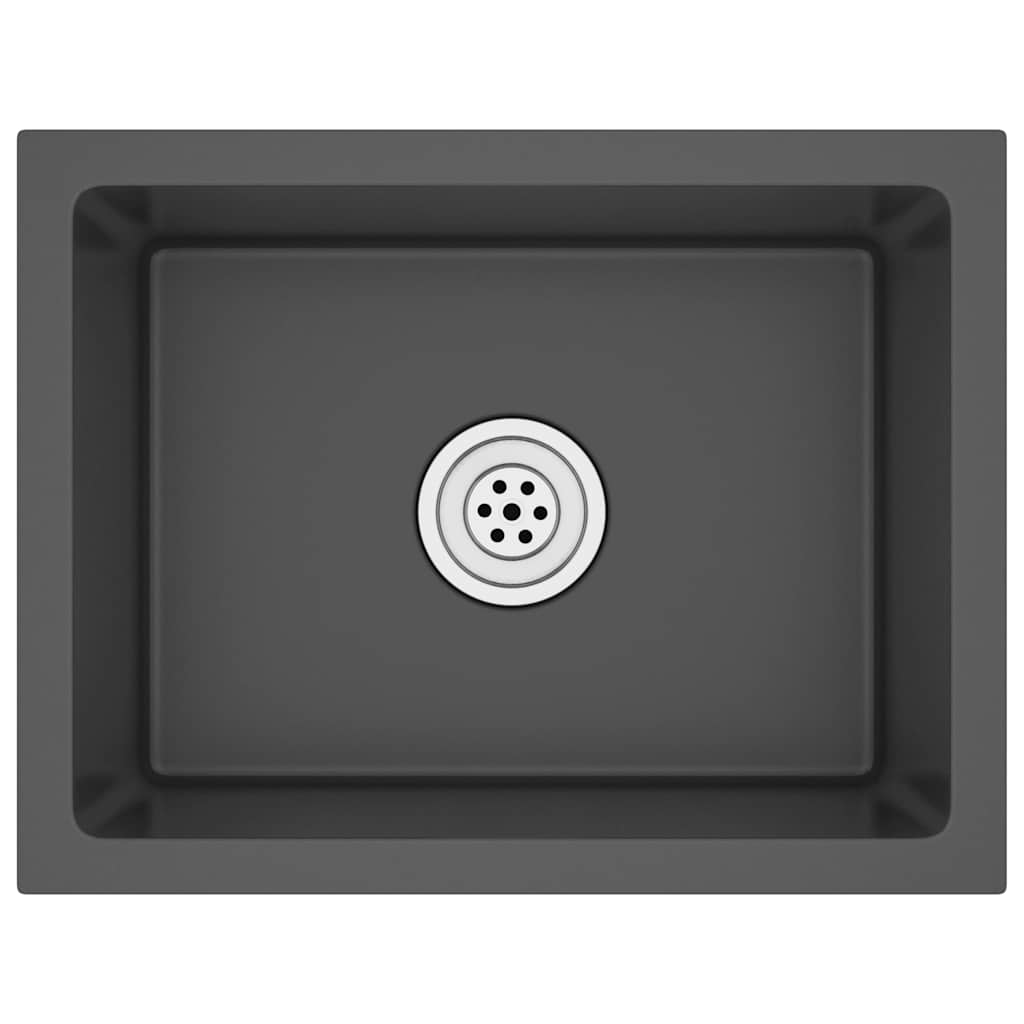 Handmade Kitchen Sink Stainless Steel Black 44 cm 34 cm