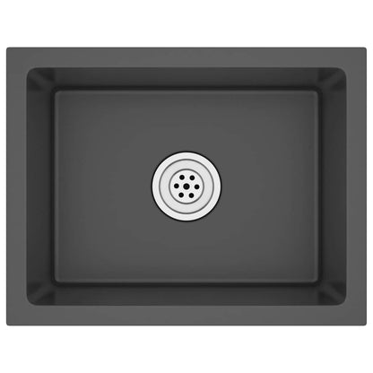 Handmade Kitchen Sink Stainless Steel Black 44 cm 34 cm