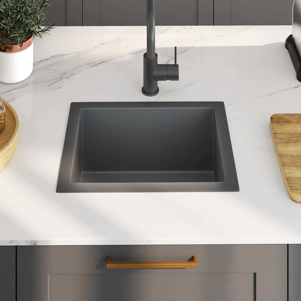 Handmade Kitchen Sink Stainless Steel Black 44 cm 34 cm