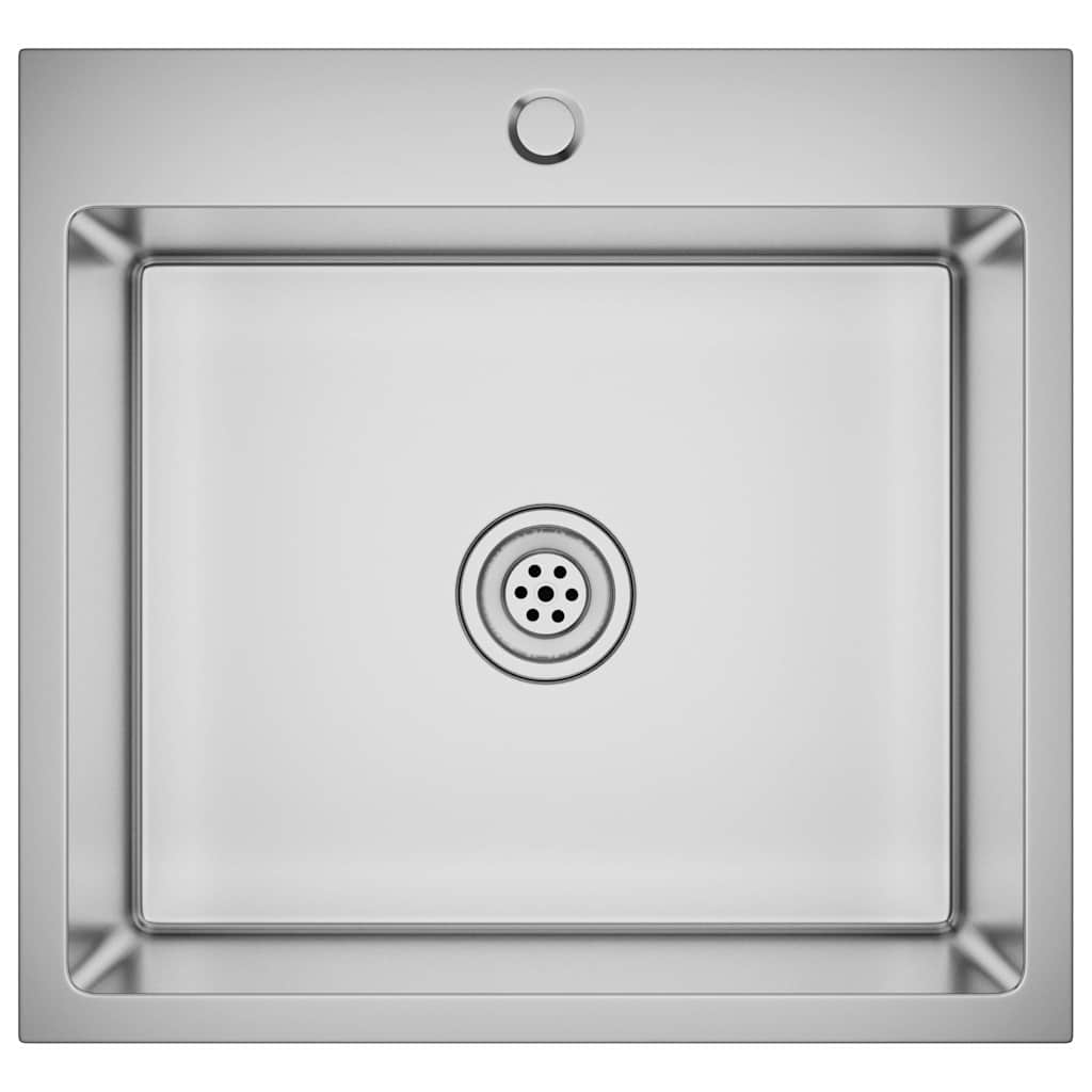 vidaXL Handmade Kitchen Sink Stainless Steel 2