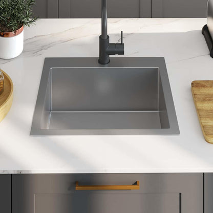 vidaXL Handmade Kitchen Sink Stainless Steel 4