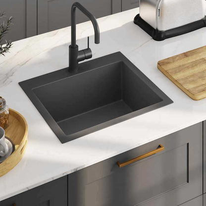 vidaXL Handmade Kitchen Sink Stainless Steel Black