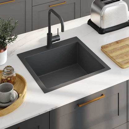 vidaXL Handmade Kitchen Sink Stainless Steel Black