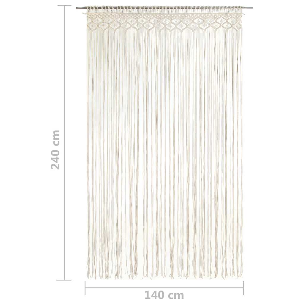 vidaXL Macrame Curtain 140x240 cm Cotton 5