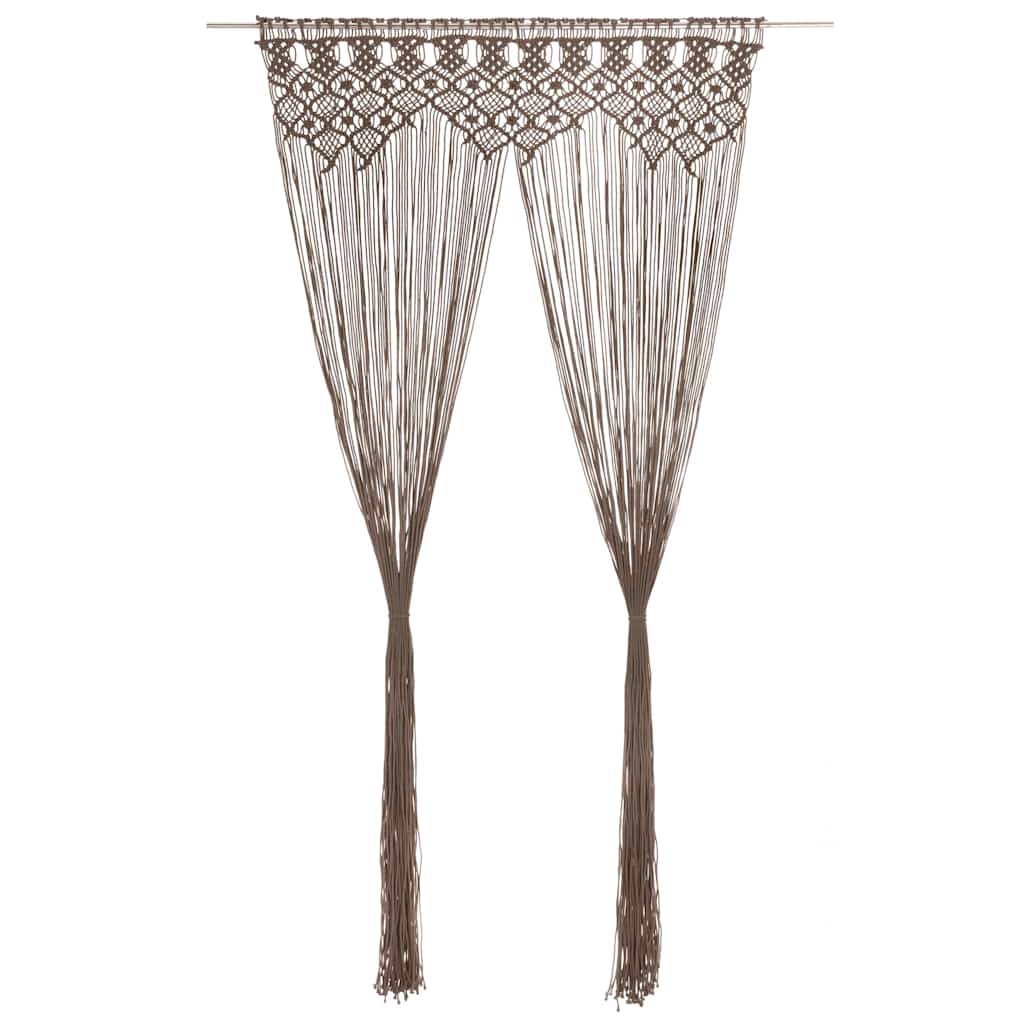 vidaXL Macrame Curtain Taupe 140x240 cm Cotton 1