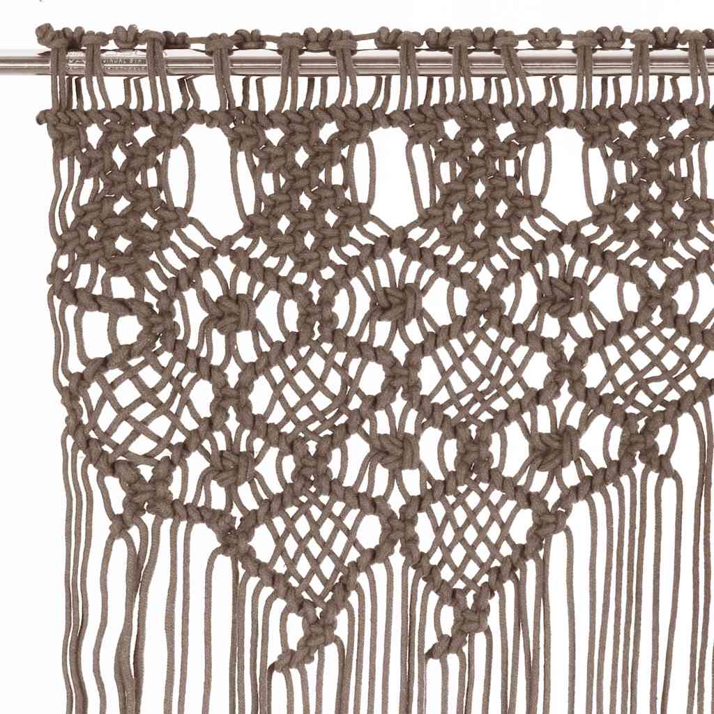 vidaXL Macrame Curtain Taupe 140x240 cm Cotton 3