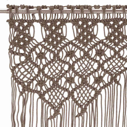 vidaXL Macrame Curtain Taupe 140x240 cm Cotton 3