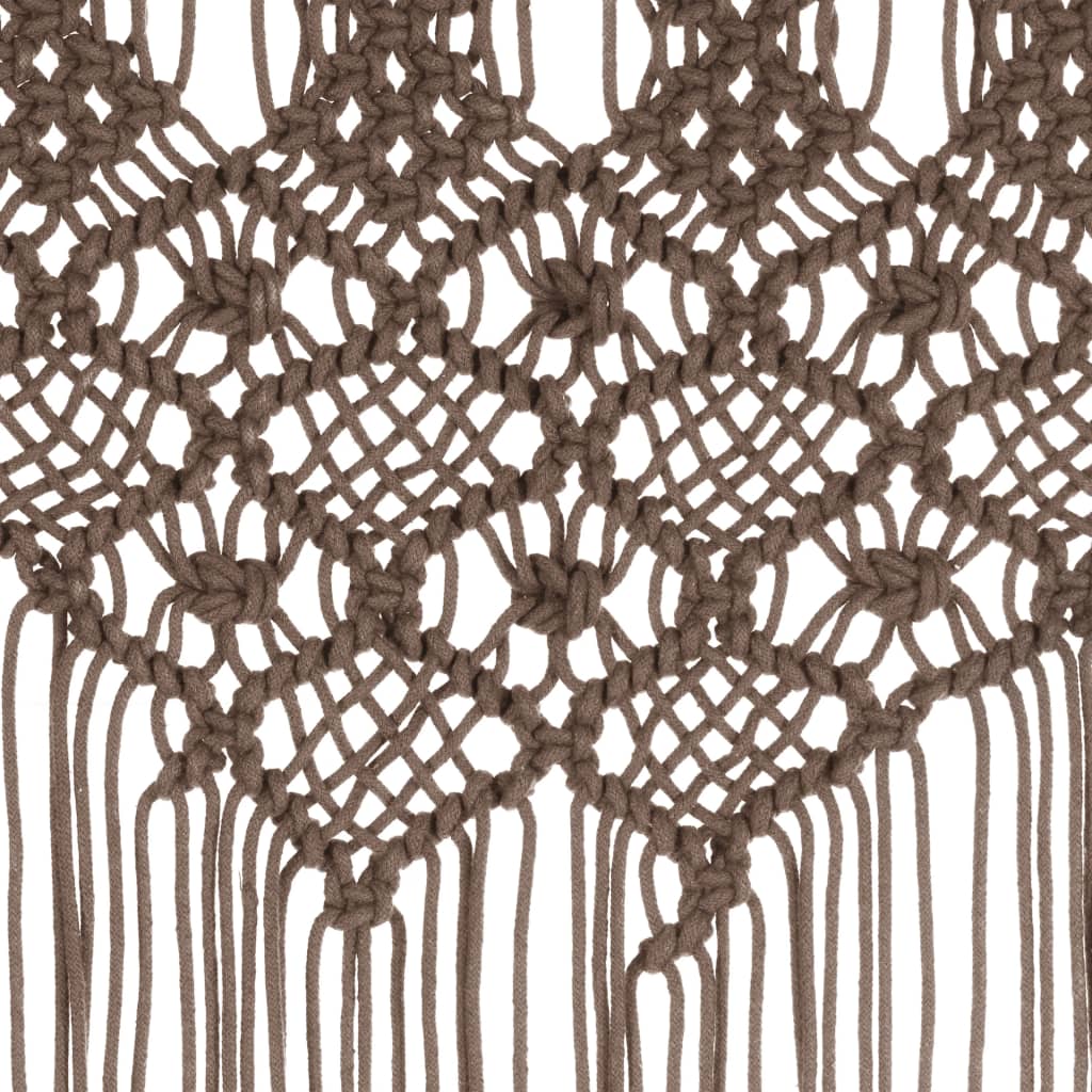vidaXL Macrame Curtain Taupe 140x240 cm Cotton 4