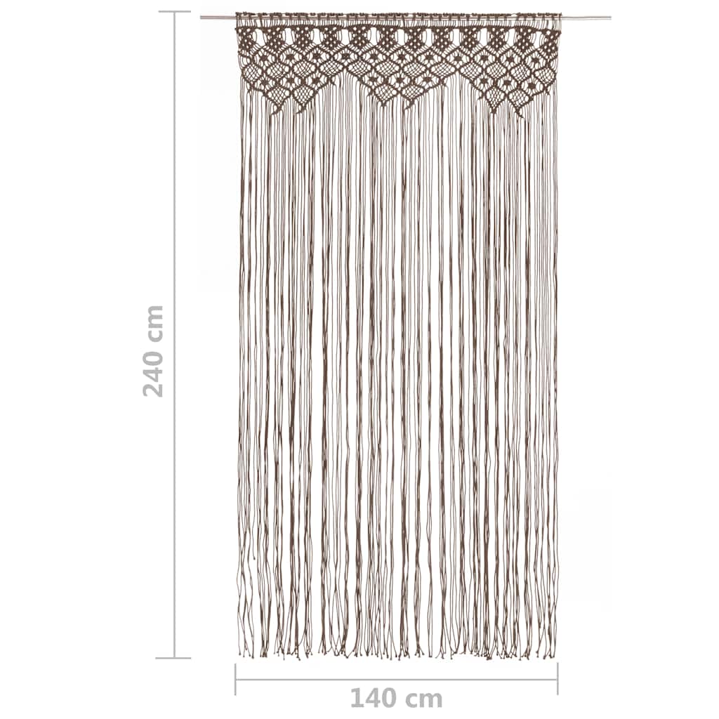vidaXL Macrame Curtain Taupe 140x240 cm Cotton 5