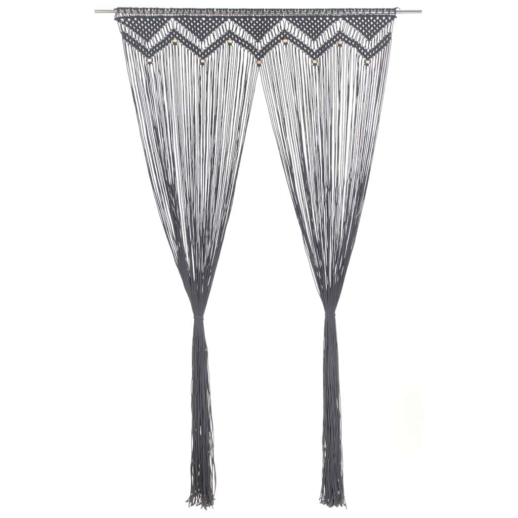 vidaXL Macrame Curtain Anthracite 140x240 cm Cotton 2