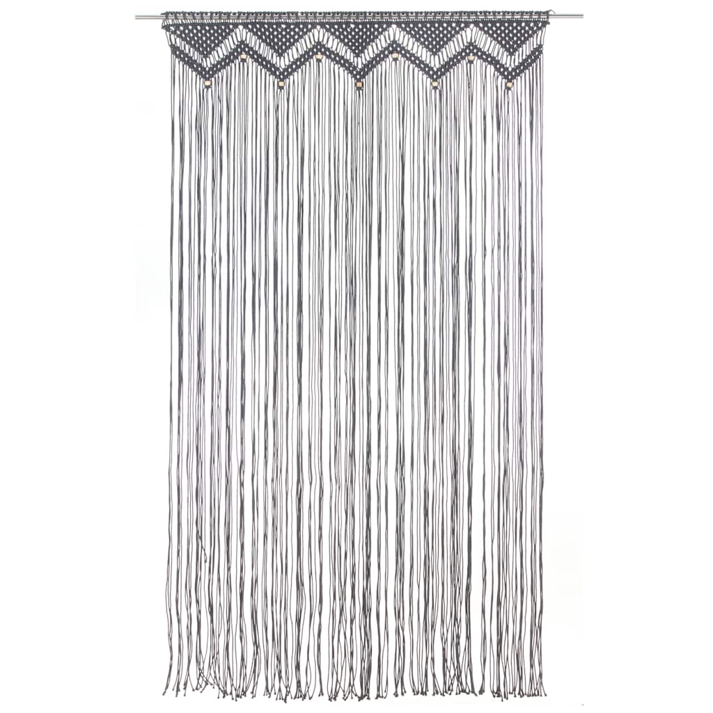 vidaXL Macrame Curtain Anthracite 140x240 cm Cotton 3