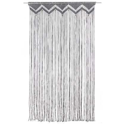 vidaXL Macrame Curtain Anthracite 140x240 cm Cotton 3