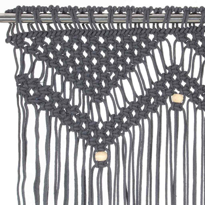 vidaXL Macrame Curtain Anthracite 140x240 cm Cotton 4
