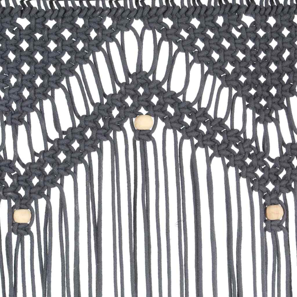 vidaXL Macrame Curtain Anthracite 140x240 cm Cotton 5