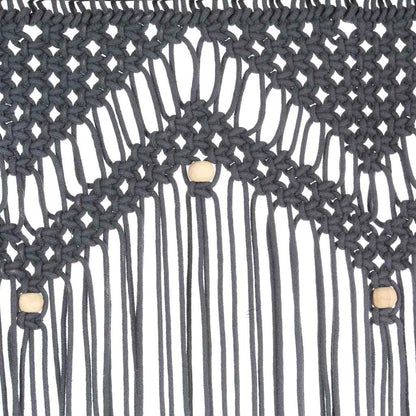 vidaXL Macrame Curtain Anthracite 140x240 cm Cotton 5
