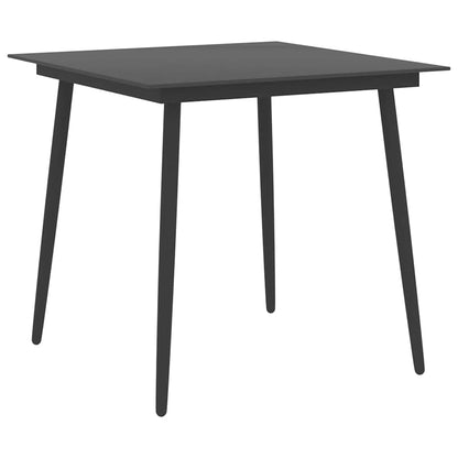 vidaXL Garden Table | Black | Powder-coated steel, glass | 80 x 80 x 74 cm 1