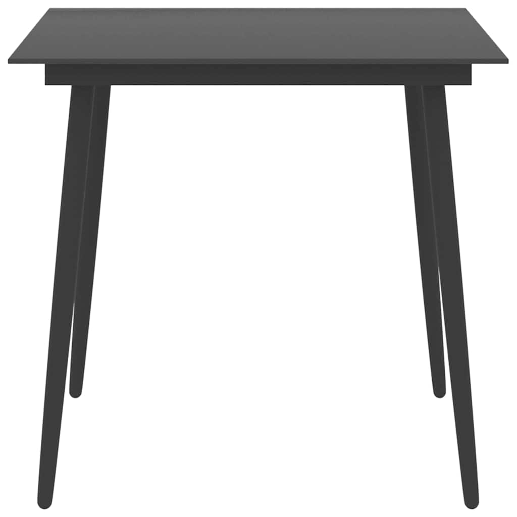 vidaXL Garden Table | Black | Powder-coated steel, glass | 80 x 80 x 74 cm 2