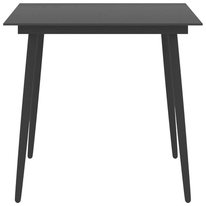 vidaXL Garden Table | Black | Powder-coated steel, glass | 80 x 80 x 74 cm 2