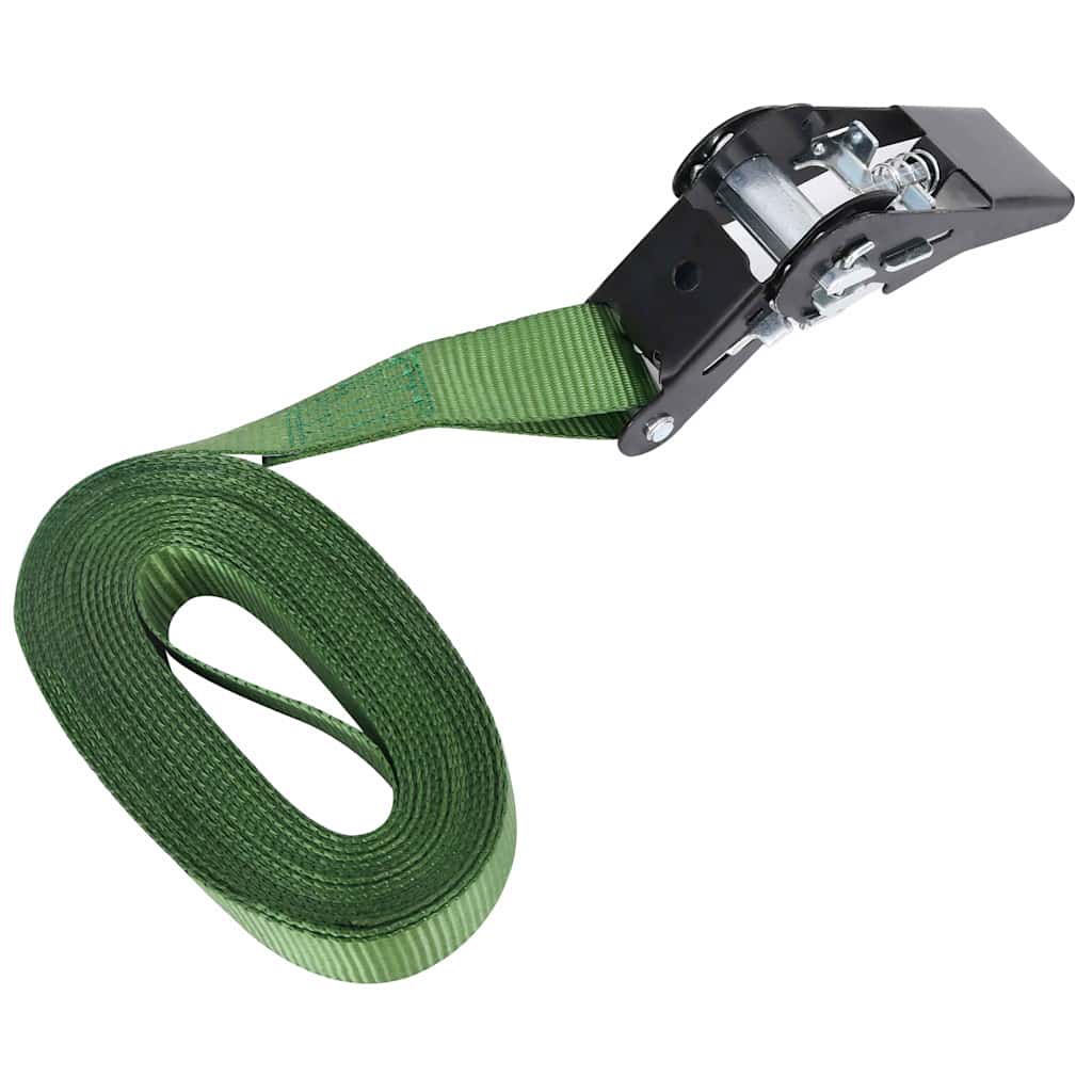 148895 vidaXL Ratchet Tie Down Straps 20 pcs 800 daN 6 m Green 6