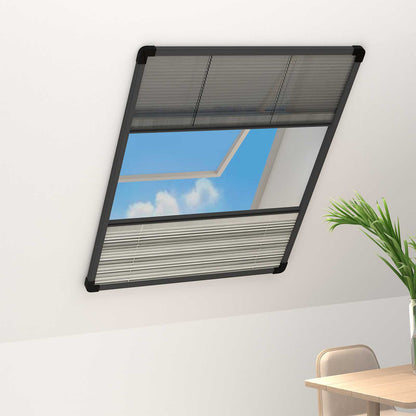 148684 vidaXL Plisse Insect Screen for Windows Aluminium 80x120 cm with Shade 1