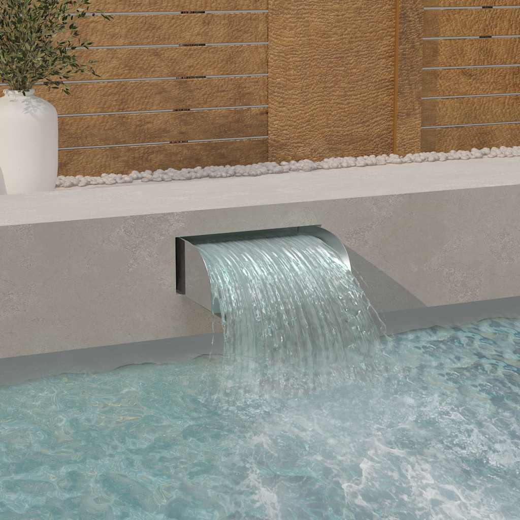 vidaXL Waterfall | Silver | Stainless Steel 304 | Medium | Decorative Inlays 1