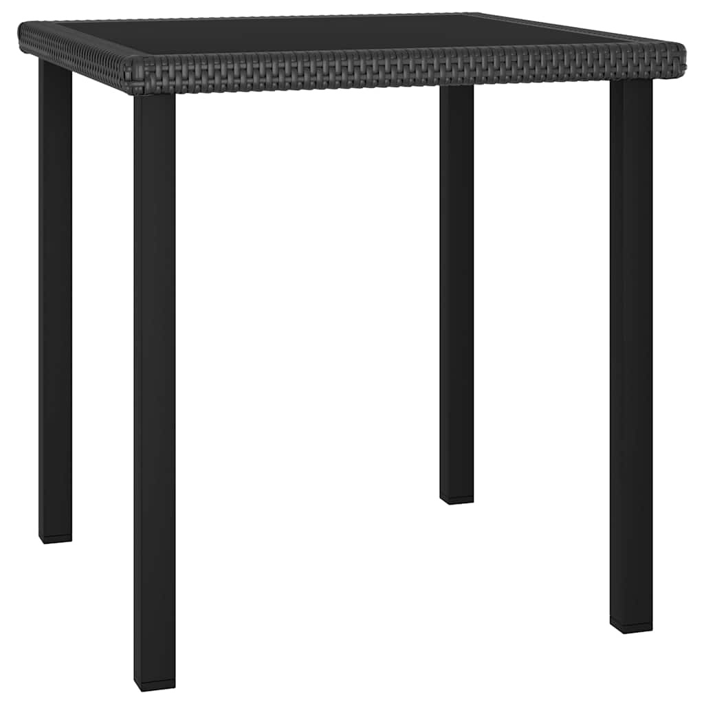Dining Table Poly Rattan Black
