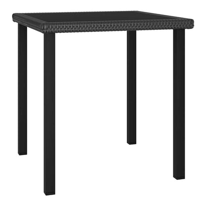 Dining Table Poly Rattan Black