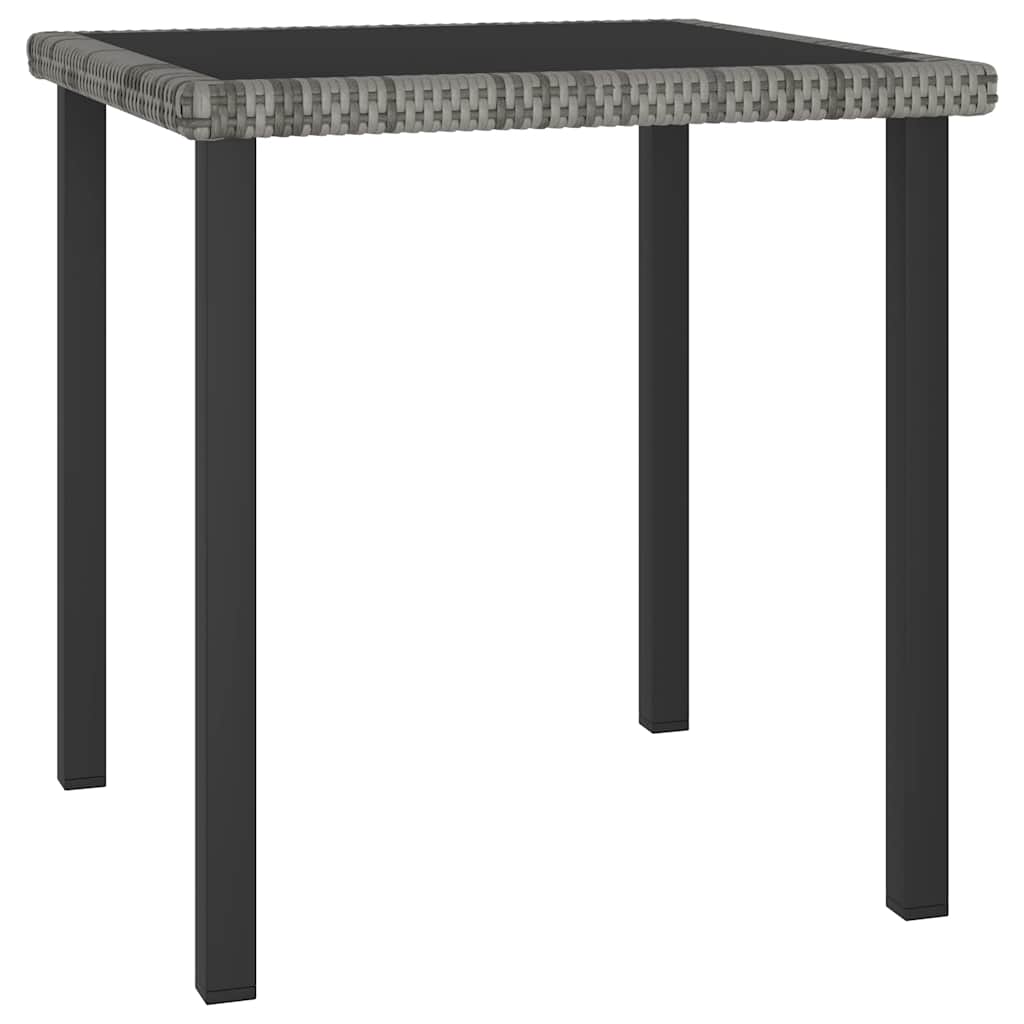 315117 vidaXL Garden Dining Table Grey 70x70x73 cm Poly Rattan 1