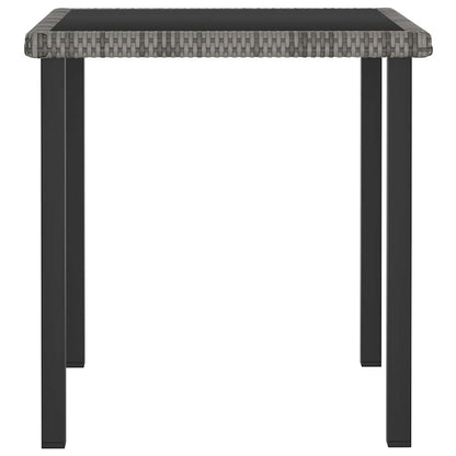 315117 vidaXL Garden Dining Table Grey 70x70x73 cm Poly Rattan 2