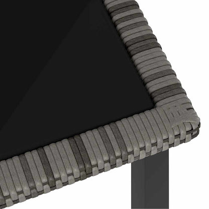 315117 vidaXL Garden Dining Table Grey 70x70x73 cm Poly Rattan 3
