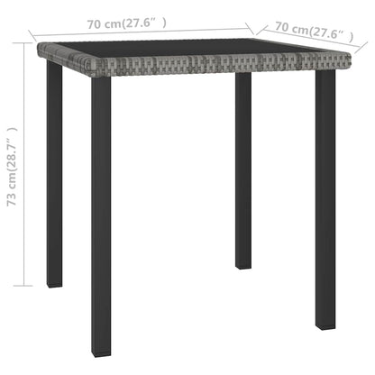 315117 vidaXL Garden Dining Table Grey 70x70x73 cm Poly Rattan 4