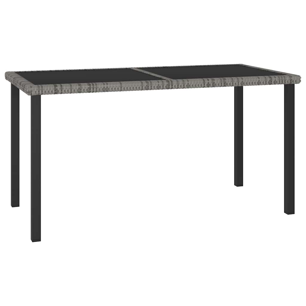 Garden Dining Table Poly Rattan Grey 140 x 70 x 73 cm