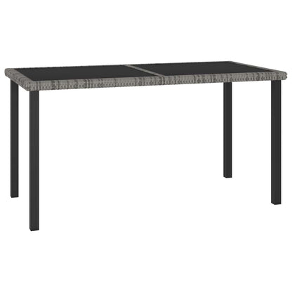 Garden Dining Table Poly Rattan Grey 140 x 70 x 73 cm