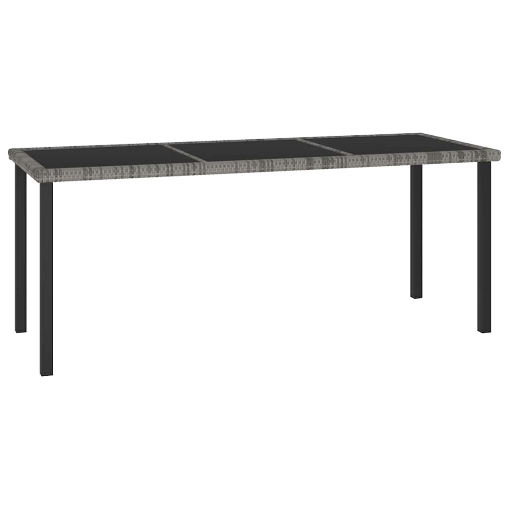 Garden Dining Table Poly Rattan Grey 180 x 70 x 73 cm